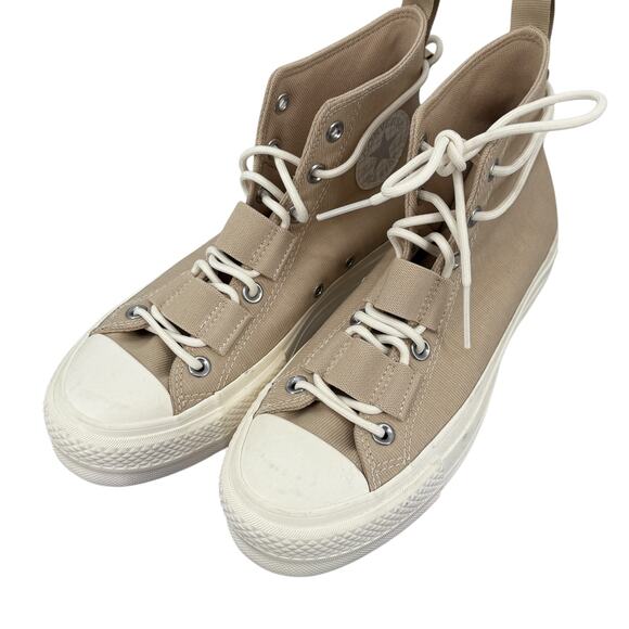 Converse Chuck Taylor All Star Hi Lift Sneaker Khaki White Size 8 Womens NEW - Picture 3 of 7